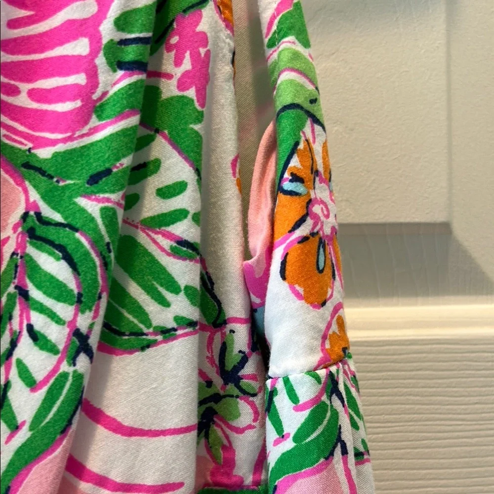 Lilly Pulitzer Tropical Pink and Green baby doll style tank shirt - Picture 12 of 14